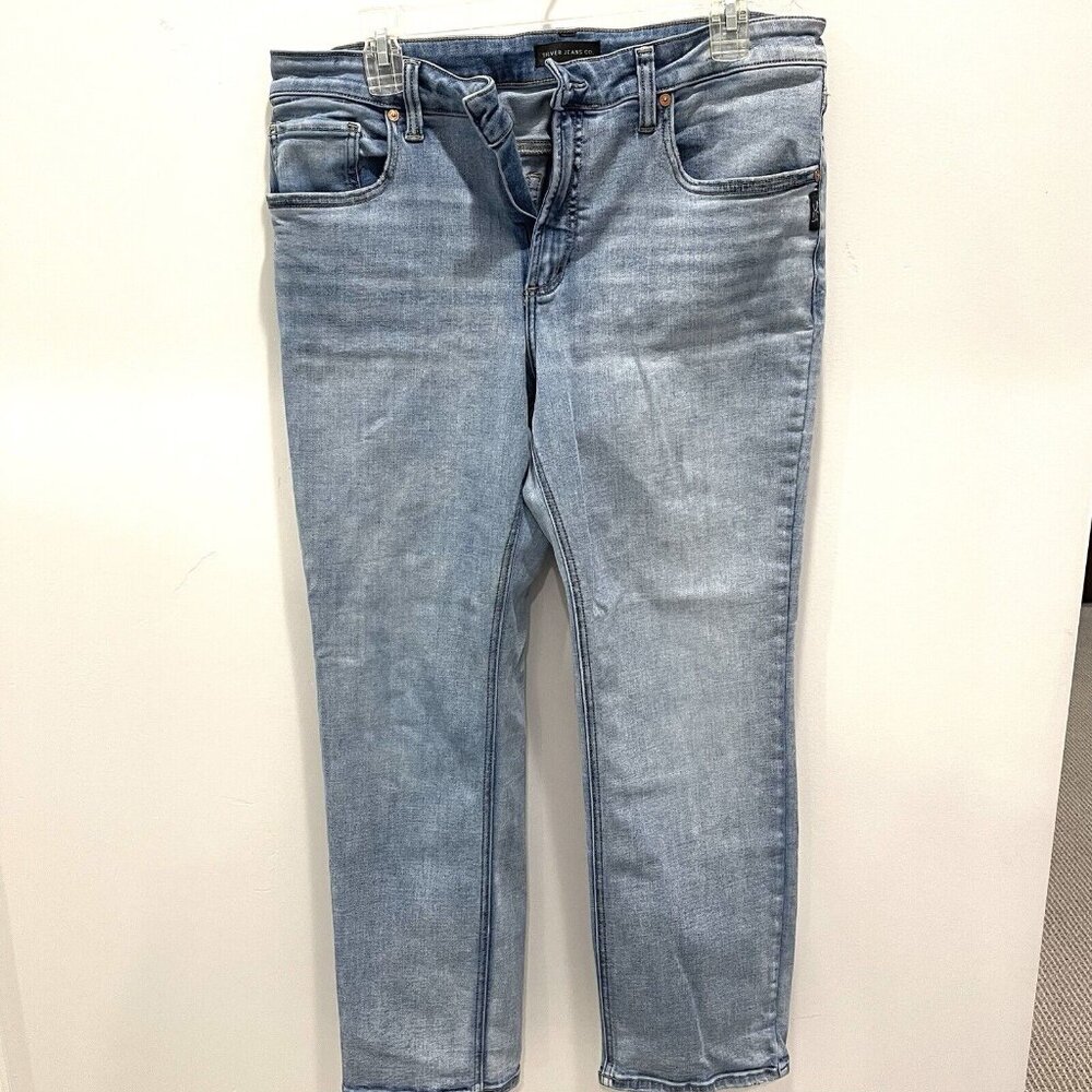 Silver Jeans Co W32/L27 Jeans Most Wanted Ankle Straight Denim Stretch